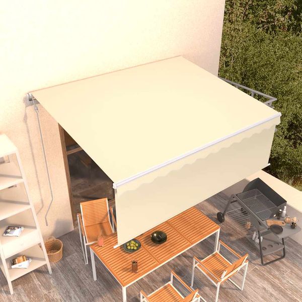 vidaXL Automatická markíza s tienidlom 4x3m krémová