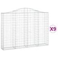 vidaXL Oblúkové gabionové koše 9 ks 200x30x140/160 cm pozink. železo