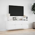 vidaXL Nástenná TV skrinka s LED, biela 130x31x45 cm