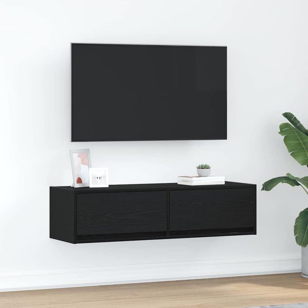 vidaXL TV skrinka Čierny dub 100 x 31 x 25,5 cm Kompozitné drevo