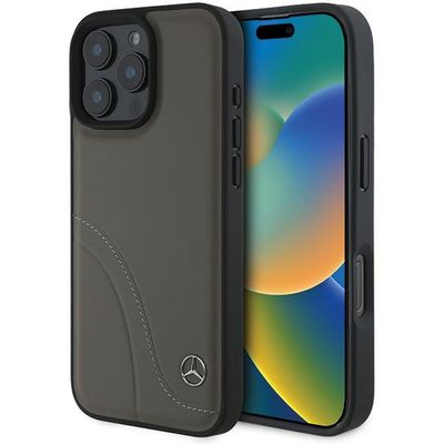 Mercedes case for iPhone 16 Pro Max 6,9" MEHCP16X23RBCSB Hardcase MB Curved Stitches Leather brown