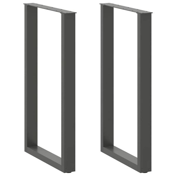 vidaXL Nohy barového stola v tvare U, 2 ks, antracitové, 60 x (100-101) cm, oceľ