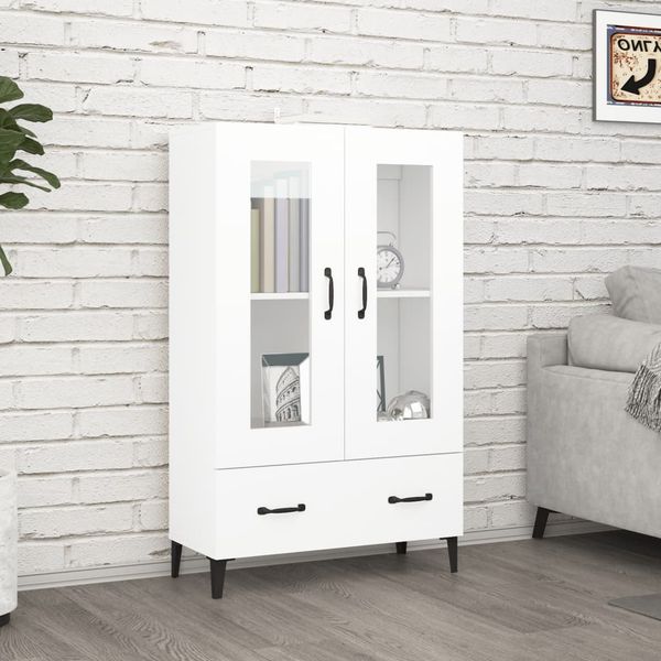 vidaXL Vysoká skrinka biela 70x31x115 cm spracované drevo