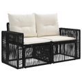 vidaXL Súprava záhradných pohoviek 5 ks Čierna a krémová biela