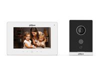 Sada video interkomu - IP interkomová stanica s monitorom - s fotoaparátom - káblové - 10/100 Ethernet - biela (monitor IP interkomovej stanice), čierna a strieborná (IP interkom stanica)