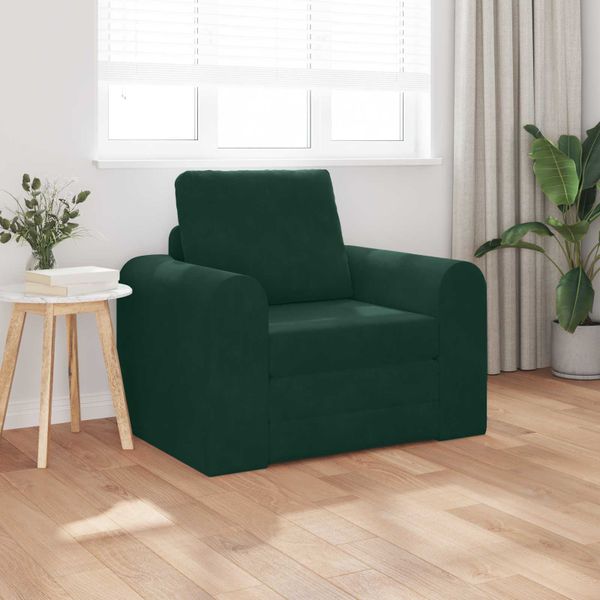 vidaXL Rozkladacia posteľ Tmavozelená 98 x 71 x 83 cm Zamat