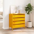 vidaXL Komoda horčicovožltá 68x39x73,5 cm oceľ valcovaná za studena