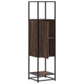 vidaXL Vysoká skrinka hnedý dub 35,5x35x139 cm kompozitné drevo+kov