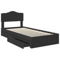 vidaXL Úložná posteľ so zásuvkou Čierna 70 x 190 cm Kompozitné drevo