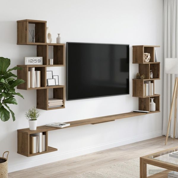 vidaXL Nástenná polica na TV Dub artisan 180 x 15 x 94 cm