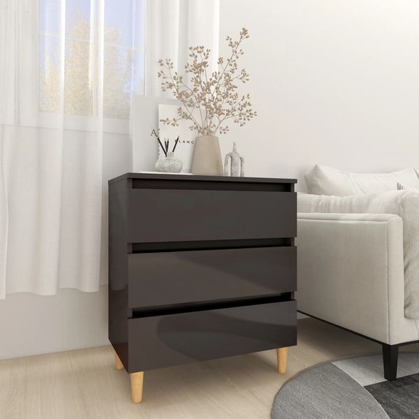 vidaXL Komoda, lesklá sivá 60x35x69 cm, kompozitné drevo