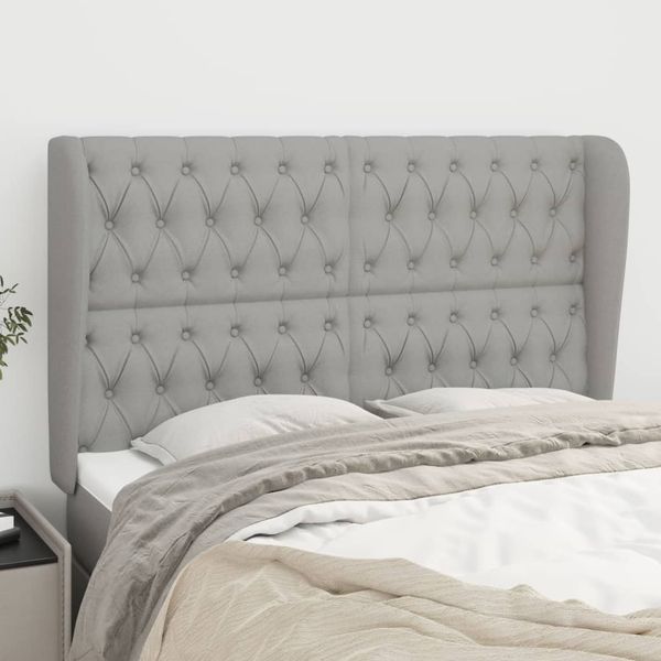 vidaXL Čelo postele so záhybmi bledosivé 147x23x118/128 cm látka