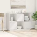 vidaXL Komoda biela 110,5x35x80 cm borovicový masív