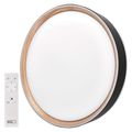 LED nástenné svietidlo ILVI, kruhové 30 W, stmievanie + CCT, čierna + drevo