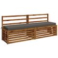 vidaXL Vankúš na lavičku SOEST 100% polyester Sivá 170 x 40 x 8 cm