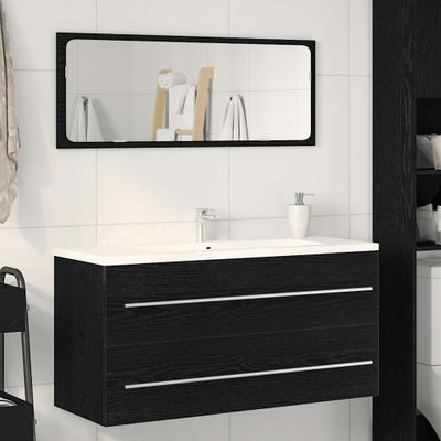vidaXL Kúpeľňová skrinka pod umývadlo, čierny dub 100x38,5x48 cm, umelé drevo