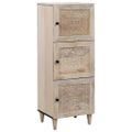 vidaXL Highboard Biela 40 x 33 x 110 cm mangový masív