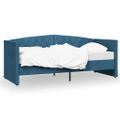 vidaXL Pohovka s USB modrá zamatová 90x200 cm