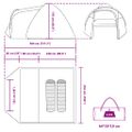 vidaXL Dómový stan Kupola so strechou Zelená 384 x 254 x 170 cm