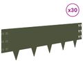 vidaXL Obrubník trávnika 30 ks 100 x 30 cm Oceľ Olivovo zelená