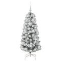 vidaXL Umelý Sklápací Vianočný Stromček 150 LED Zelená a biela 120 cm