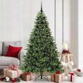 vidaXL Umelý vianočný stromček s 300 LED-i Zelená 180 cm PE a PVC