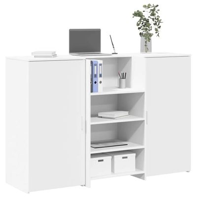 vidaXL Recepčný stôl biely 155x50x103,5 cm kompozitné drevo