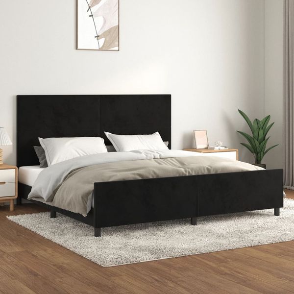 vidaXL Posteľ bez matraca čierny 200x200 cm zamat