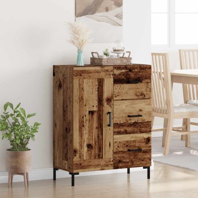vidaXL Servírovacia skriňa so zásuvkou Staré drevo 69.5 x 34 x 90 cm
