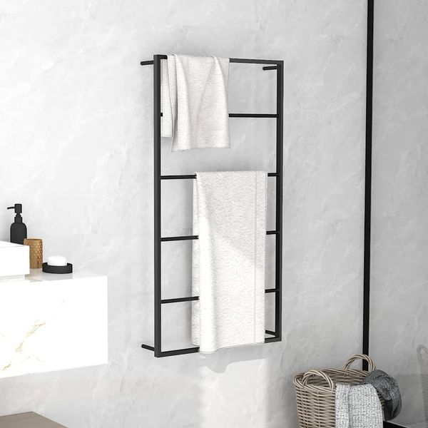 vidaXL Stojan na uteráky čierny 60x10x116 cm oceľ