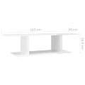 vidaXL Nástenná TV skrinka lesklá biela 103x30x26,5 cm