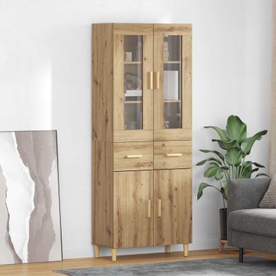 vidaXL Highboard Remeselný dub 69,5 x 34 x 180 cm Kompozitné drevo