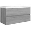 vidaXL Umývadlová skrinka sivá sonoma 90x38,5x45 cm spracované drevo