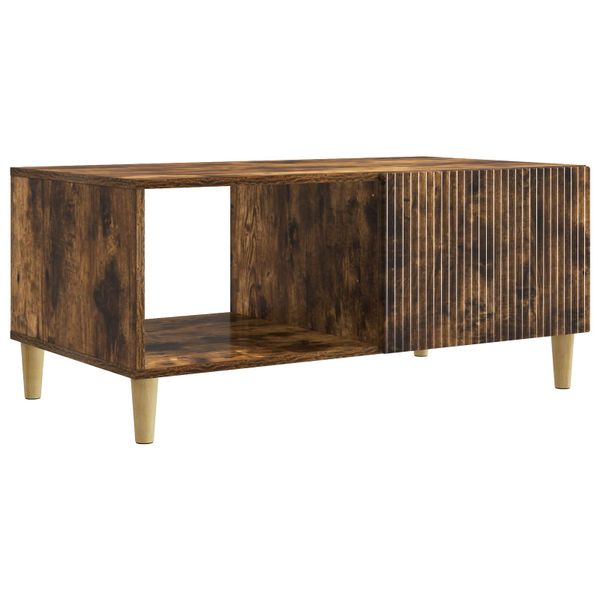 vidaXL Konferenčný stolík Dymový dub 90 x 50 x 40 cm Kompozitné drevo