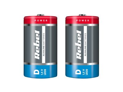 Batéria D (R20) alkalická REBEL Alkaline 2ks / shrink BAT0064