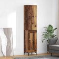 vidaXL Highboard Staré drevo 34,5 x 34 x 180 cm Kompozitné drevo