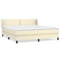 vidaXL Boxspring posteľ s matracom krémová 180x200 cm umelá koža