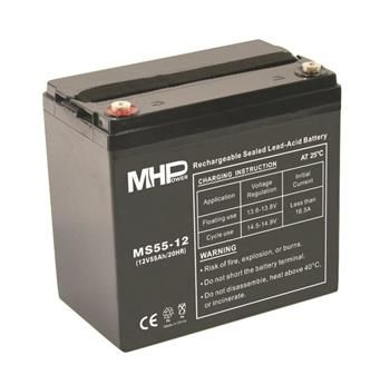 MHPower MS55-12 olovený batériya AGM 12V/55Ah, Terminál T1 - M6