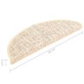 vidaXL Kobercové nášľapy na schody 15 ks krémové 56x17x3 cm