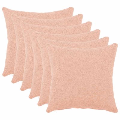 vidaXL Poťah na podložku 6 pcs HEERLEN Ružová 35 x 35 cm Bouclé