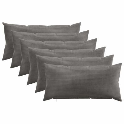 vidaXL Poťah na podložku 6 pcs HEERLEN Tmavosivá 40 x 70 cm manšestr