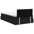 vidaXL Ottoman posteľ s matracom a LED Čierna 120 x 200 cm Látka