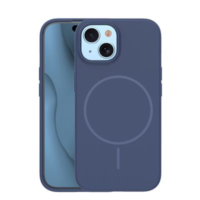 Silikónové tenké puzdro Mag pre iPhone 15 6,1" tmavomodré