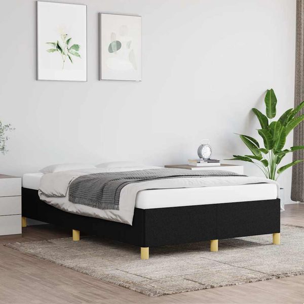 vidaXL Posteľ bez matraca čierna 120x200 cm látka