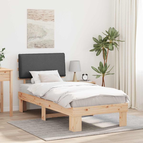 vidaXL Rám postele s čalúneným čelom Tmavo šedá 80 x 200 cm