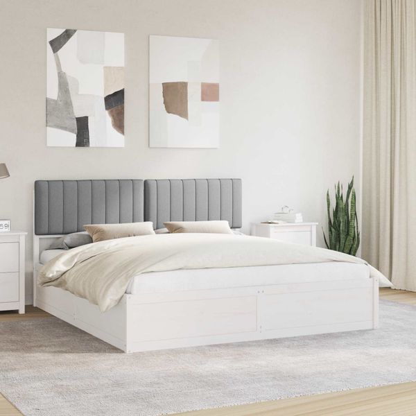 vidaXL Rám postele s čalúneným čelom Svetlosivá 180 x 200 cm