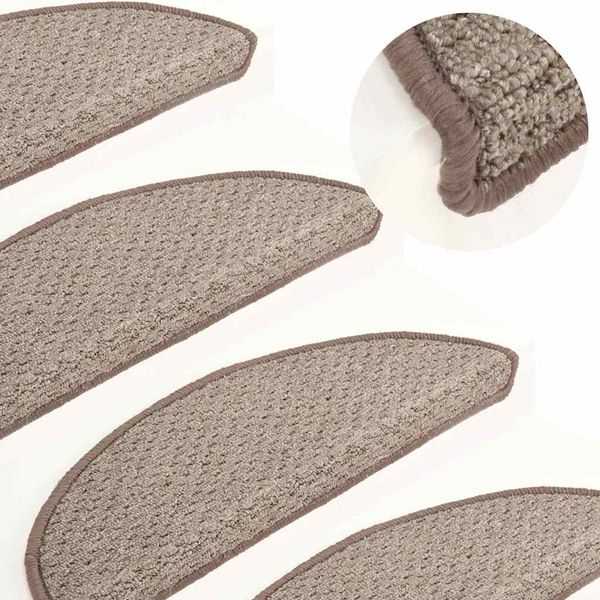 vidaXL Kobercové nášľapy na schody 15 ks hnedé 56x17x3 cm