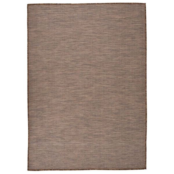 vidaXL Vonkajší koberec s plochým tkaním 140x200 cm hnedý