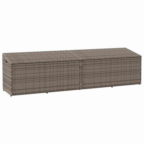 vidaXL Záhradný úložný box sivý 220x50x58 cm polyratan