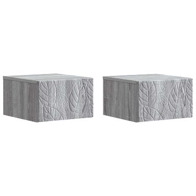 vidaXL Nástenný bočný stôl 2 pcs Sivý Sonoma 34,5 x 33 x 20 cm
